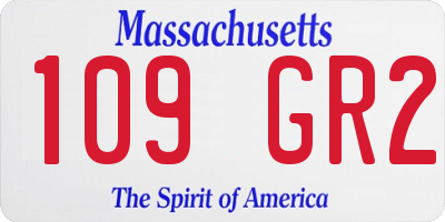 MA license plate 109GR2