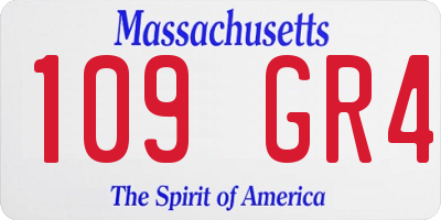 MA license plate 109GR4