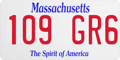 MA license plate 109GR6