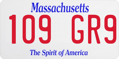 MA license plate 109GR9