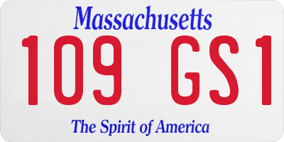 MA license plate 109GS1