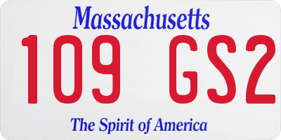 MA license plate 109GS2