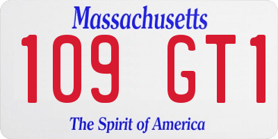 MA license plate 109GT1