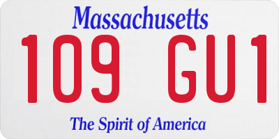 MA license plate 109GU1