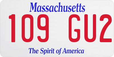 MA license plate 109GU2