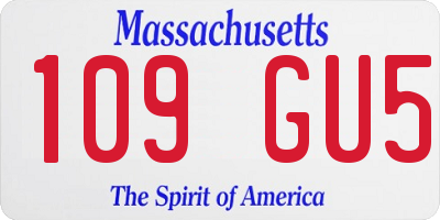 MA license plate 109GU5