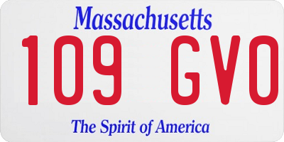 MA license plate 109GV0
