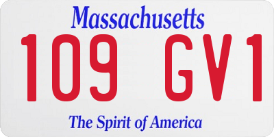 MA license plate 109GV1