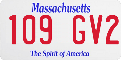 MA license plate 109GV2