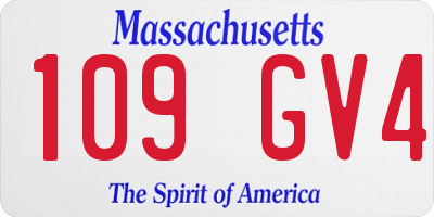 MA license plate 109GV4