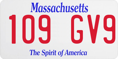 MA license plate 109GV9