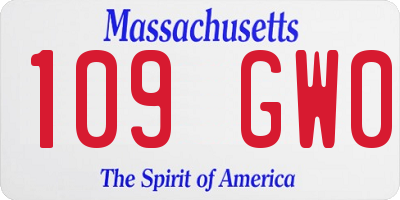 MA license plate 109GW0