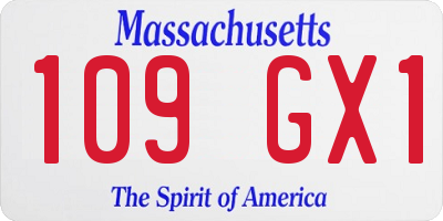 MA license plate 109GX1