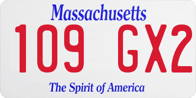 MA license plate 109GX2
