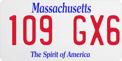 MA license plate 109GX6