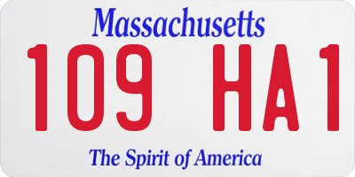 MA license plate 109HA1