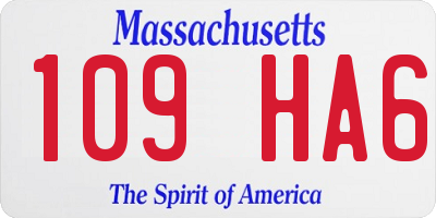 MA license plate 109HA6