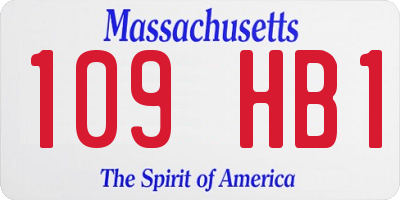 MA license plate 109HB1