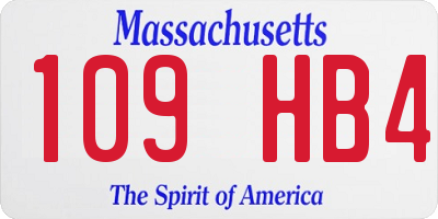 MA license plate 109HB4
