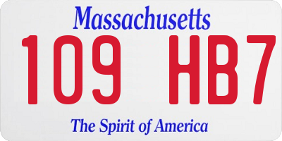 MA license plate 109HB7