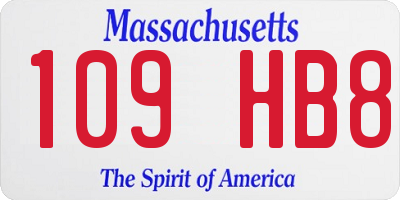 MA license plate 109HB8