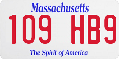 MA license plate 109HB9