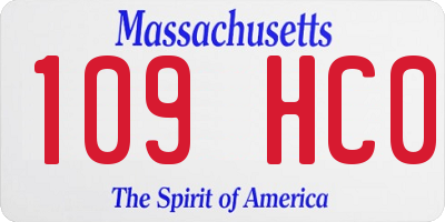 MA license plate 109HC0