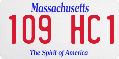 MA license plate 109HC1