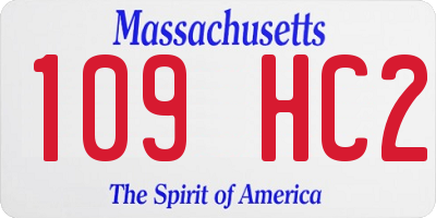 MA license plate 109HC2