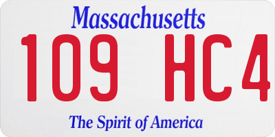 MA license plate 109HC4
