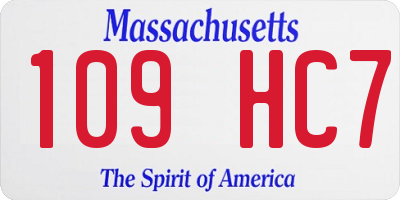 MA license plate 109HC7
