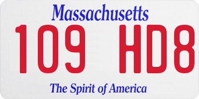 MA license plate 109HD8