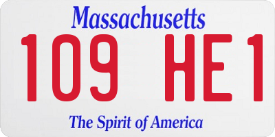 MA license plate 109HE1