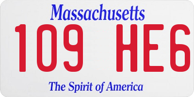 MA license plate 109HE6