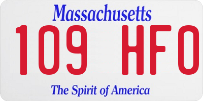 MA license plate 109HF0
