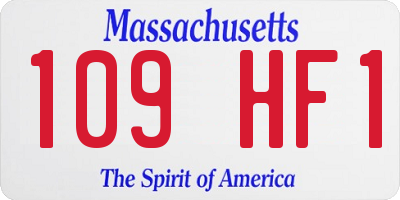 MA license plate 109HF1