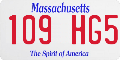MA license plate 109HG5