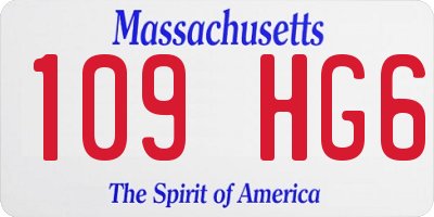 MA license plate 109HG6