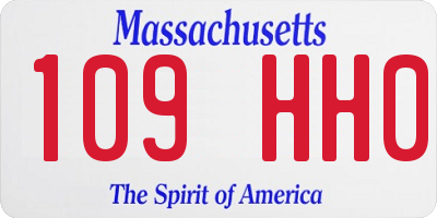 MA license plate 109HH0