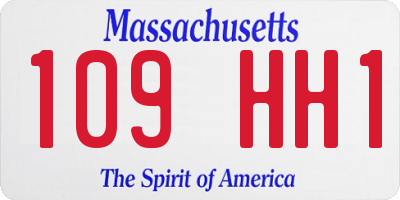 MA license plate 109HH1