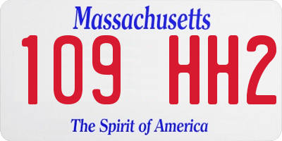 MA license plate 109HH2