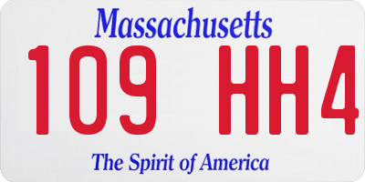 MA license plate 109HH4