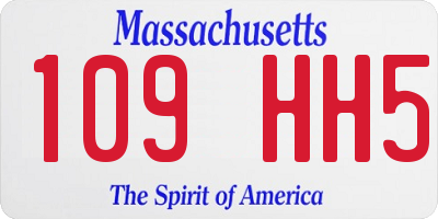 MA license plate 109HH5