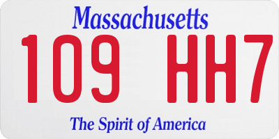 MA license plate 109HH7