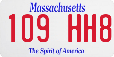 MA license plate 109HH8
