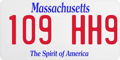 MA license plate 109HH9