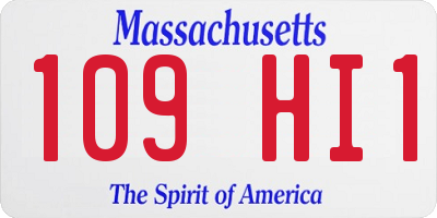 MA license plate 109HI1
