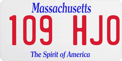 MA license plate 109HJ0