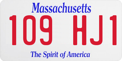 MA license plate 109HJ1