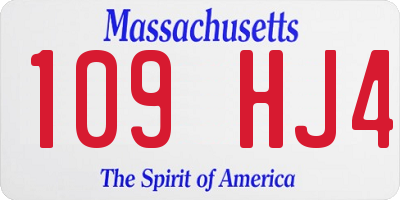 MA license plate 109HJ4